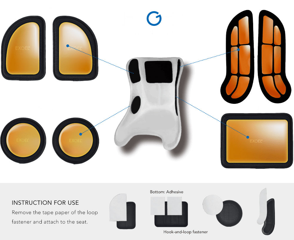 EXGEL RACING KART BACK TYPE PAD AKK15-BK