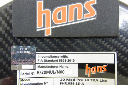 HANS社製 HANS PRO ULTRA LITE Mサイズ / プロ ウルトラ ライト カーボン ハンスデバイス 20° FIA8858-2010適合
